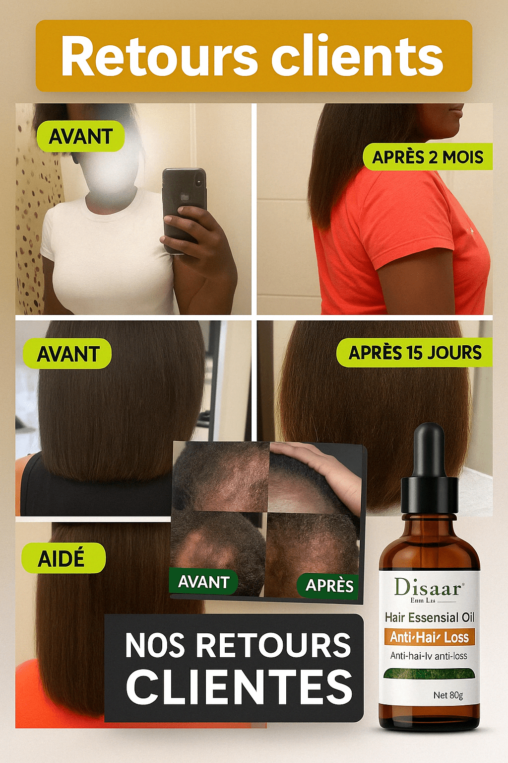 Huile Repousse Express : Cheveux & Barbe ( 50% réduction + Livraison GRATUITE ) Ma Boutique